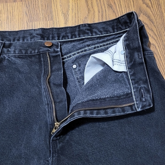 Wrangler 13MWZ Men’s 36x32 Black Vintage Thick Denim Western Jeans VTG USA D29 - Picture 5 of 8